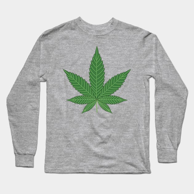 Cannabis Weed Leaf Long Sleeve T-Shirt by Jokes4us